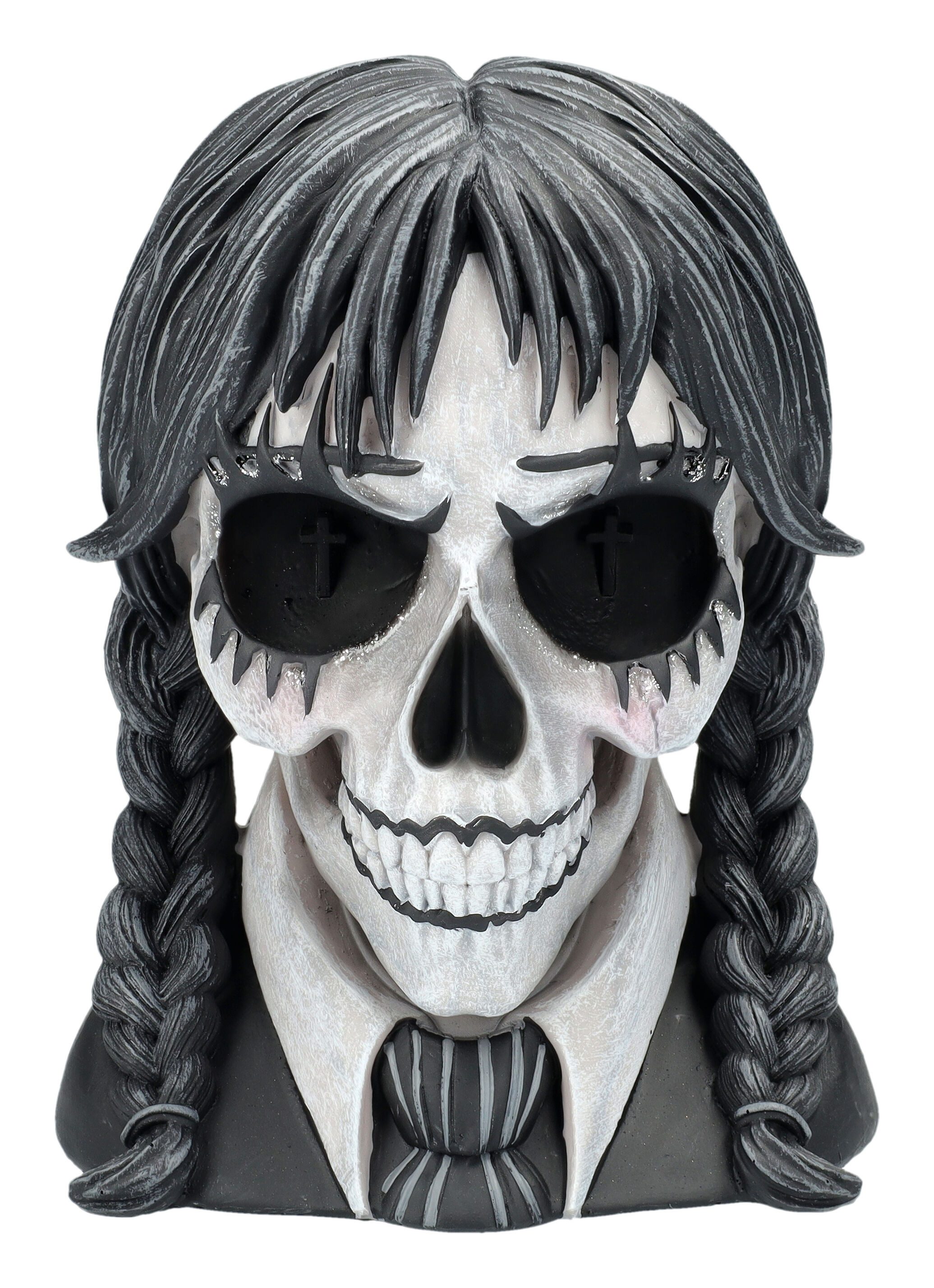 Figuren Shop GmbH Dekofigur Totenkopf Büste – Dark Glare Gothic Figur Totenschädel Skull 15.5 cm