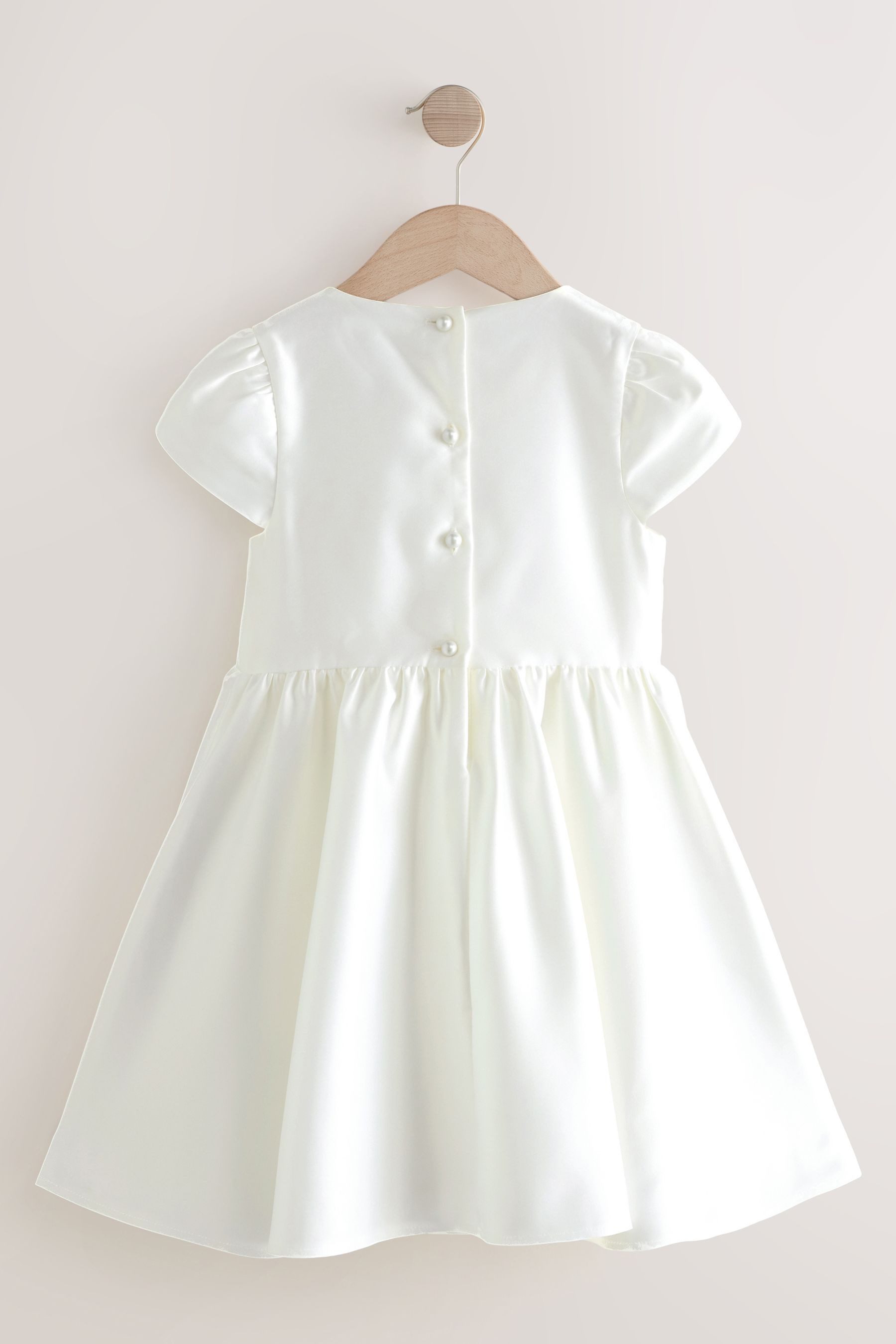 Next Partykleid Mädchenkleid mit Blumen und Schleife vorne (1-tlg)