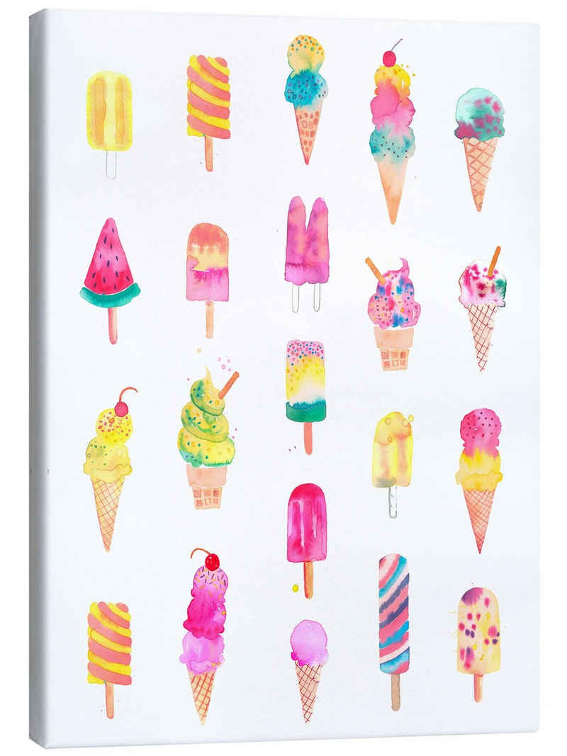 Posterlounge Leinwandbild Ninola Design, Süßes Sommereis, Kinderzimmer Kindermotive