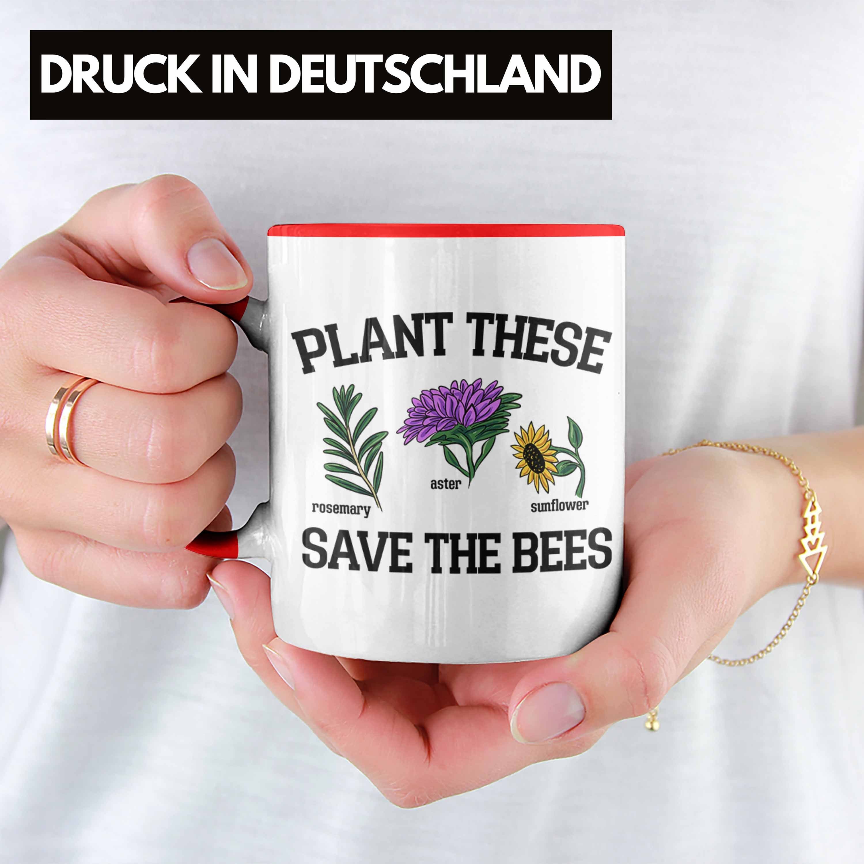 Bees Trendation Tasse Plant Geschenk Save Lustige Bienenliebhaber The Tasse These für Rot