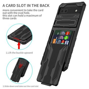 Wigento Handyhülle Für Google Pixel 6a Design Schild Hybrid Hart Cover Handy Tasche Hülle Etuis Schwarz