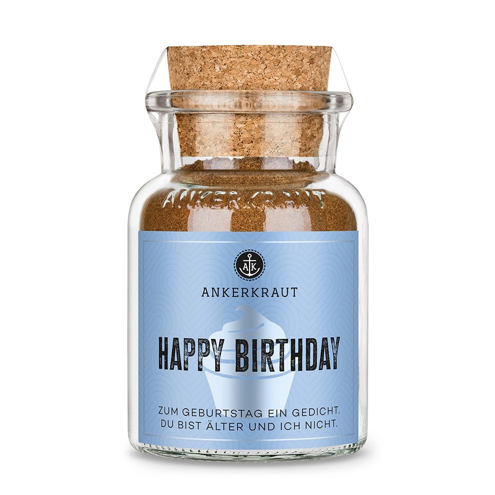 Ankerkraut Gewürz Happy Birthday, 65g im Korkenglas, Ankerkraut Gewürzmischung für Apfelkuchen