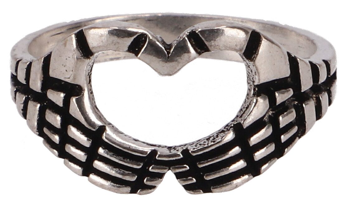 Guru-Shop Fingerring Messing Modeschmuck Ring mit Herz Motiv -..
