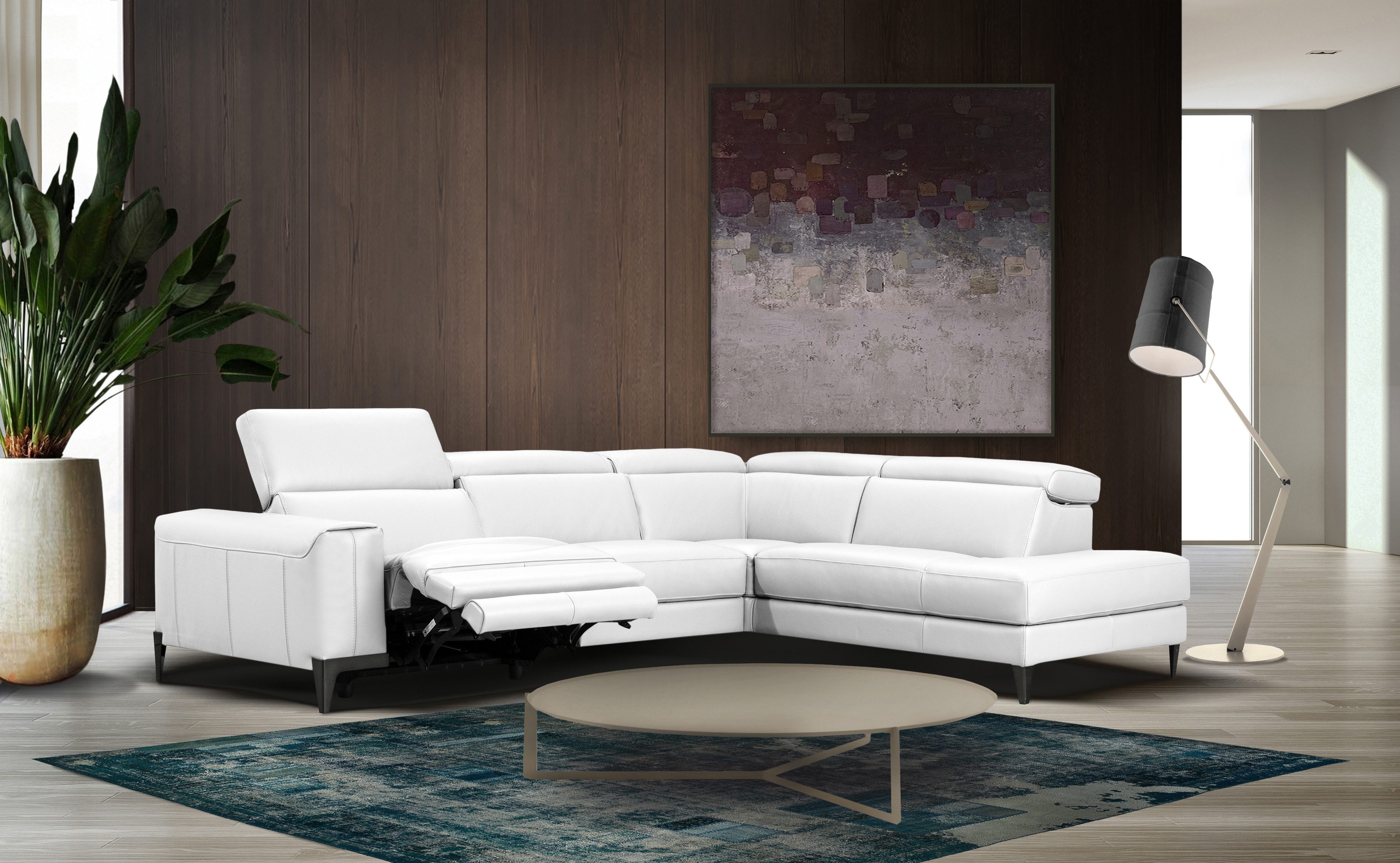 CALIA ITALIA Ecksofa Benja, Designsofa mit erstklassigen Komfortfunktionen zum Wohlfühlen, in Leder, mit elektrischer Relaxfunktion