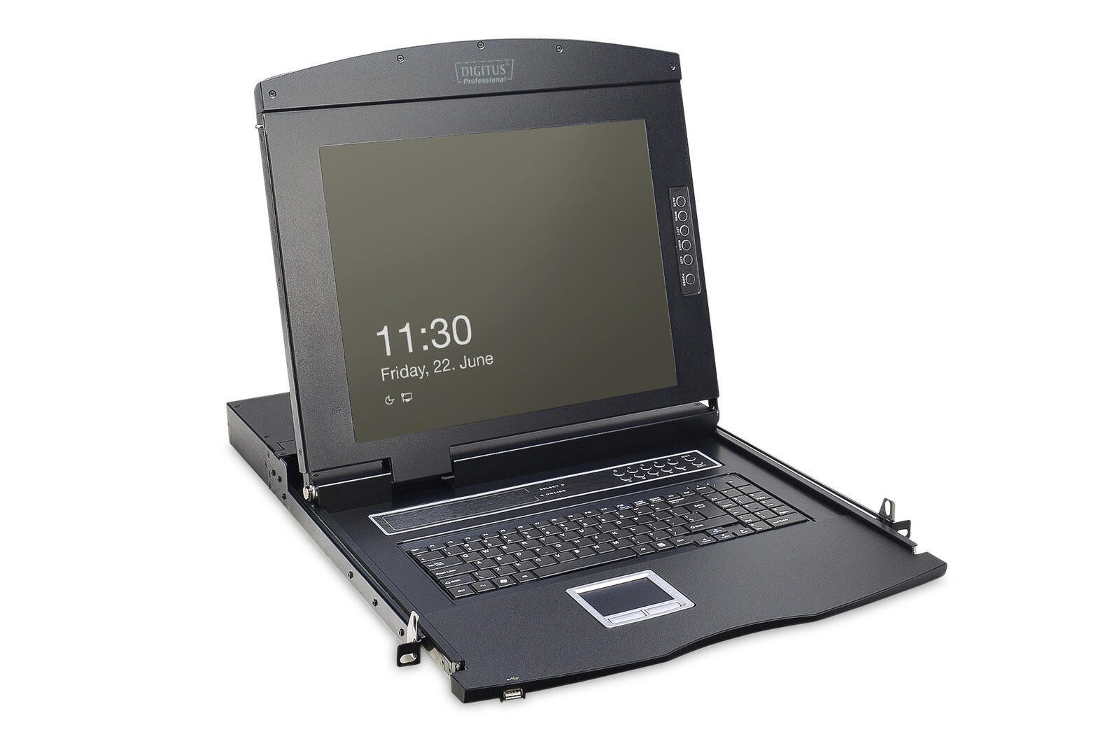 Digitus Netzwerkschrank 17' LCD KVM Konsole, 1-Port VGA, deutsche Tastatur