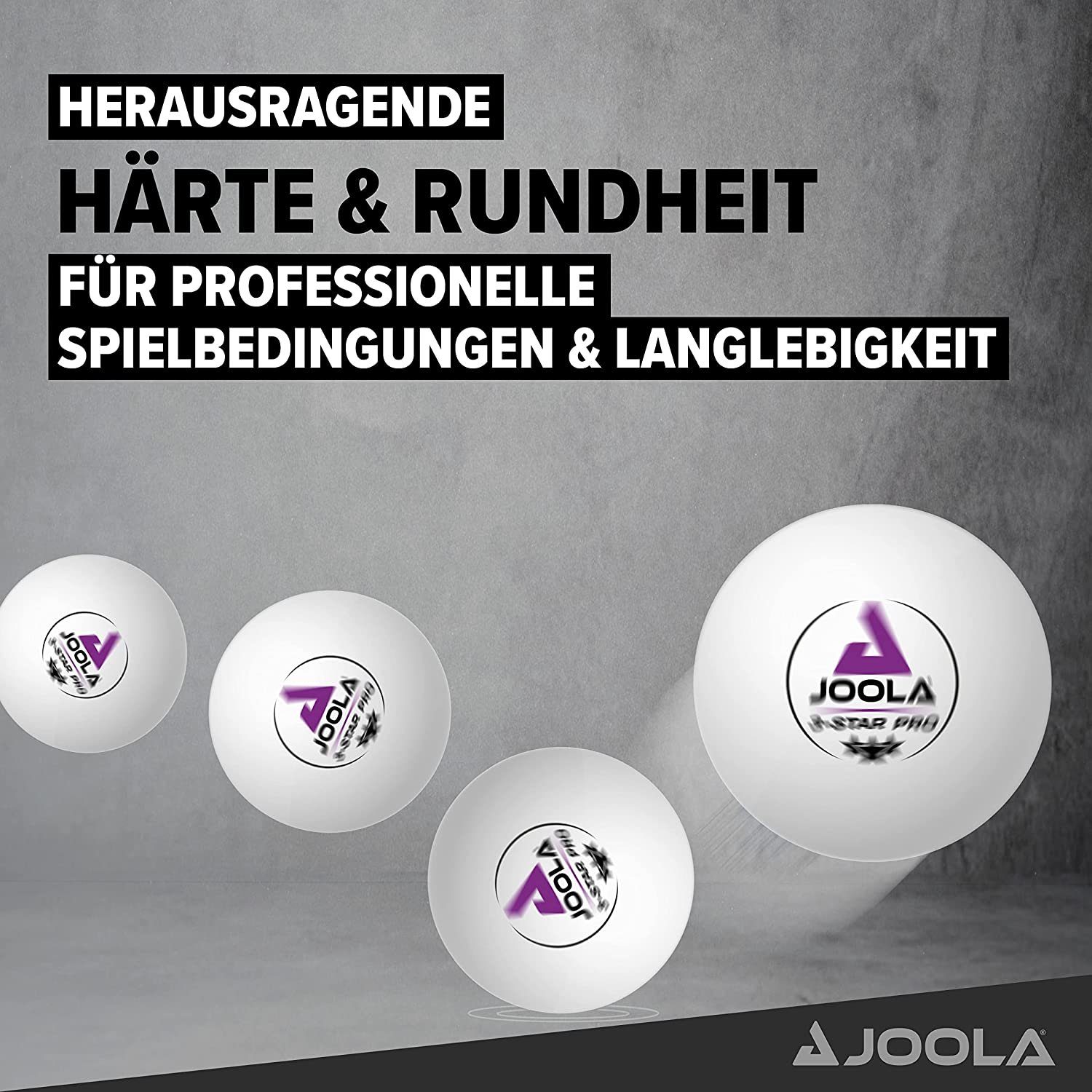 Joola Tischtennisball Tischtennisbälle 3-Star Pro Ball white 12 CT, Tischtennis Bälle Tischtennisball Ball Balls