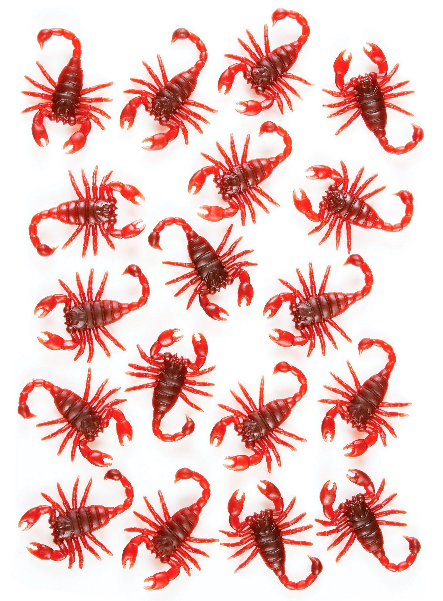 Ekliges World Skorpione, die Dekofigur rötliche Tischdeko 20 für Gewürm Halloween Fun Gummi aus