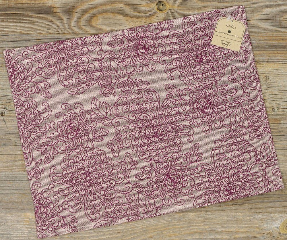 Platzset, Tischset CLEO Blüten Ranken Paisley beige violett 47x35 cm, matches21 HOME & HOBBY, (1-St)