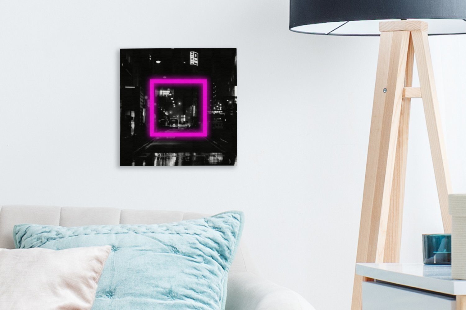 Schlafzimmer Leinwandbild - (1 Neon Leinwand St), Spiele Rosa, OneMillionCanvasses® für - Bilder Wohnzimmer