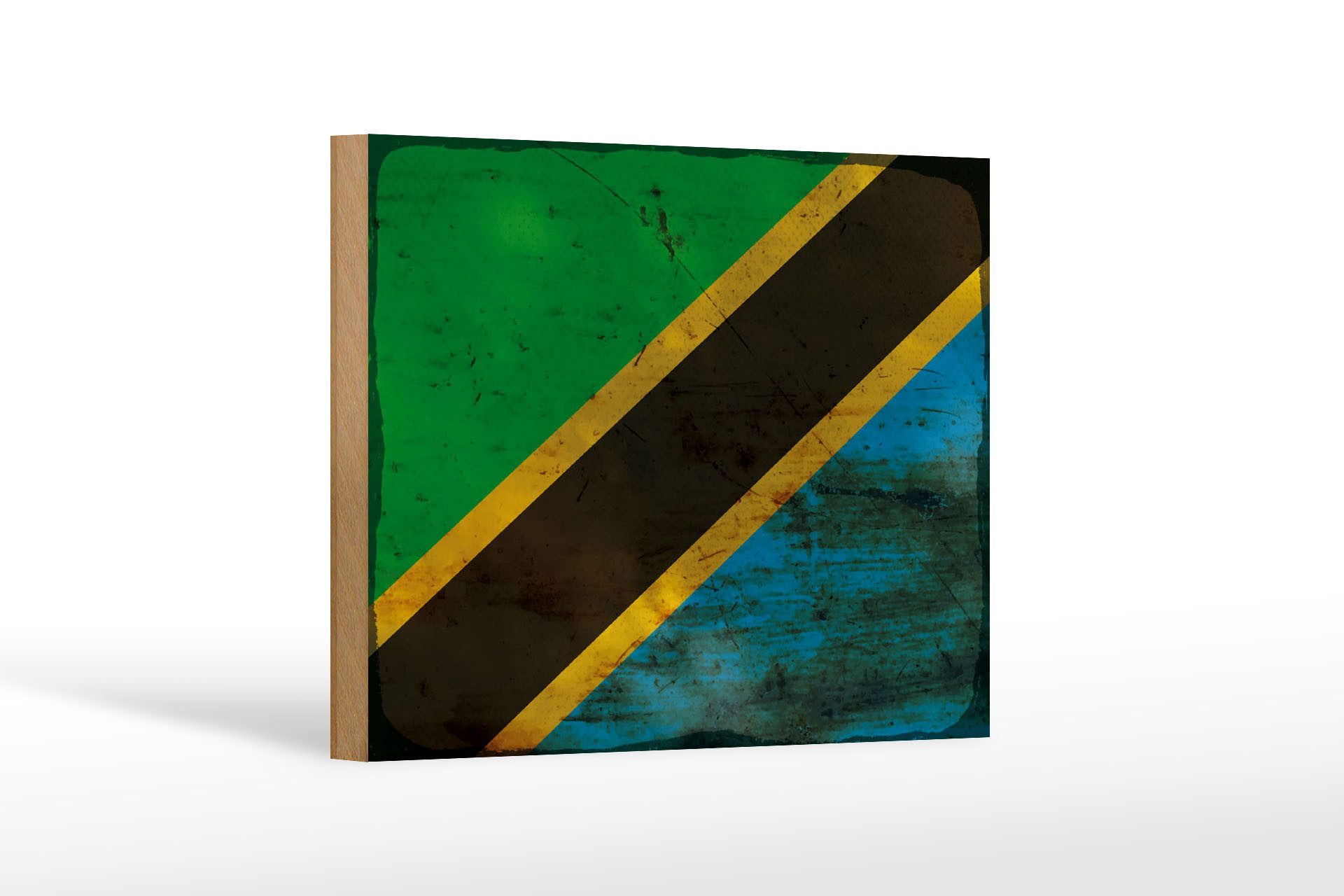 Femer GmbH Holzbild Flagge Tansania 18x12 cm Flag of Tanzania Rost, Flaggen (1 St), Glatte Holzfaserplatte (MDF), vorn beschichtet