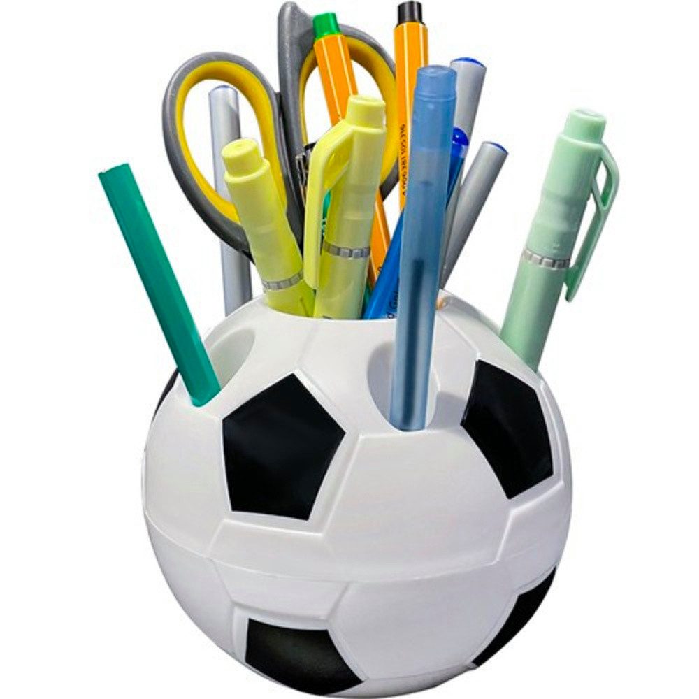 MAALEO Organizer Schreibtisch Stiftehalter (Spar-Set, 1 St., Fußball), Extra Steckplätze für Kugelschreiber oder Marker