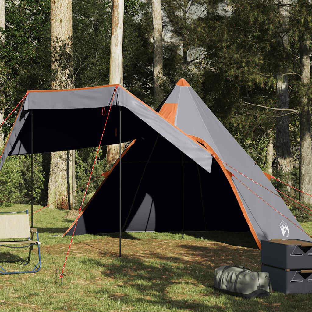 vidaXL Tipi-Zelt Tipi-Campingzelt 5 Personen Grau Wasserdicht, Personen: 5 (1 tlg)