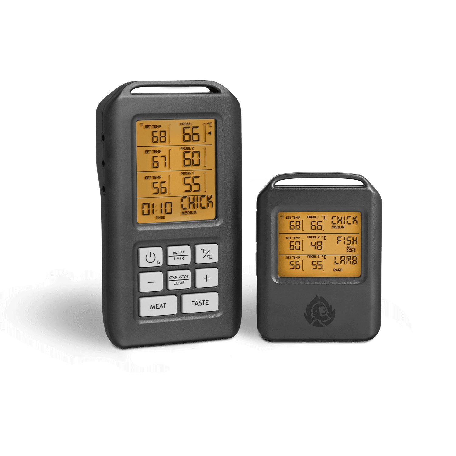 BURNHARD® Grillthermometer Digitales BBQ Thermometer, inkl. 4 Sonden