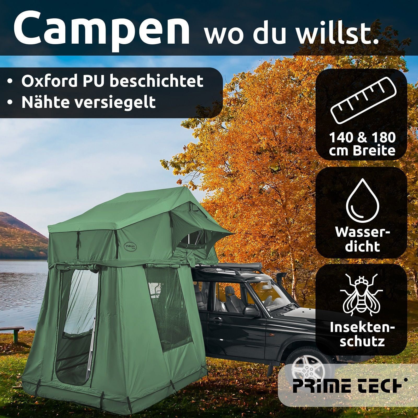 Prime Tech Dachzelt Extended L, Personen: 3