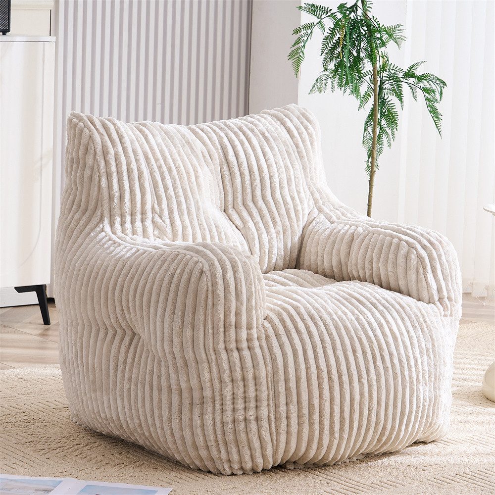 REDOM Sitzsack Bodensofa (gesteppter Schaumstoff-Sitzsack mit Cordstoff-Bezug, 1 St., 94*100*70cm)