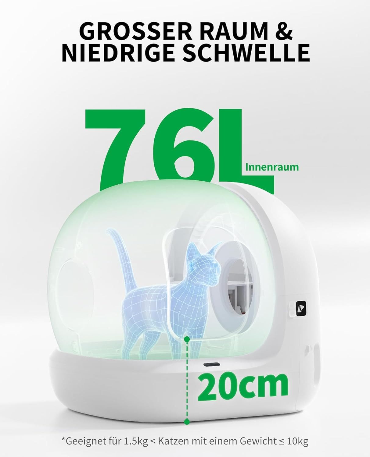 PETKIT Katzentoilette PETKIT – Pura Max 2 Selbstreinigende Katzentoilette, 76L