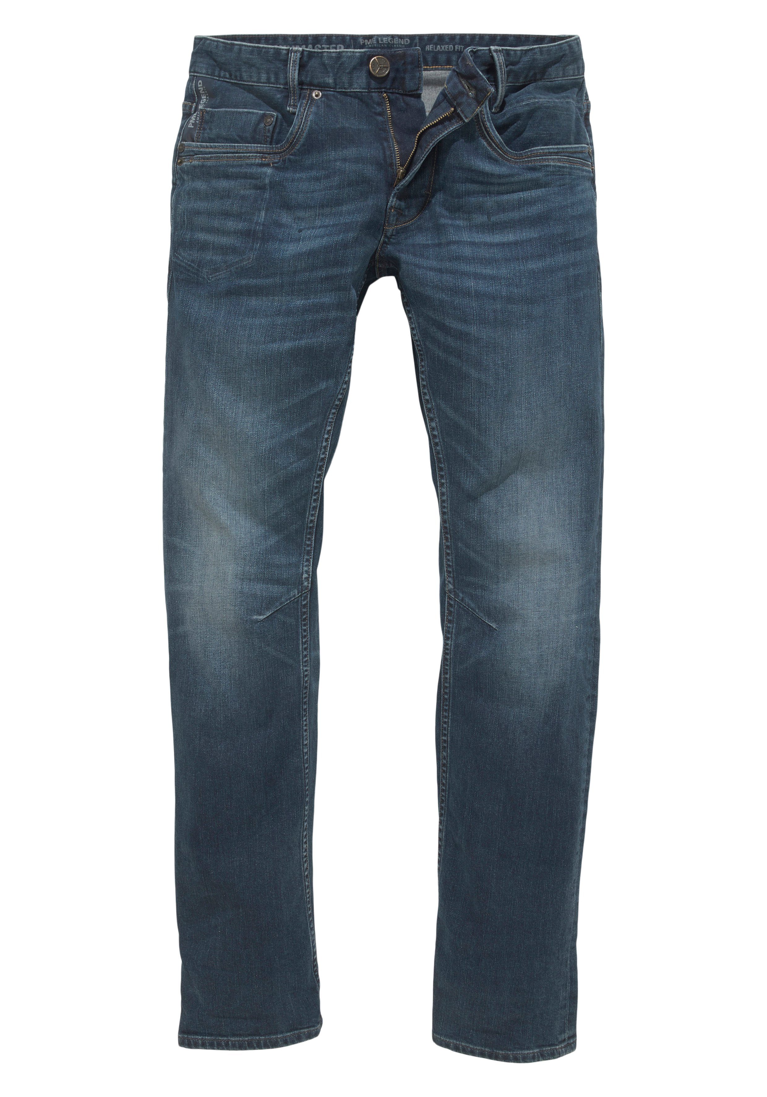 dark-indigo SKYMASTER Tapered-fit-Jeans PME LEGEND Used Look im