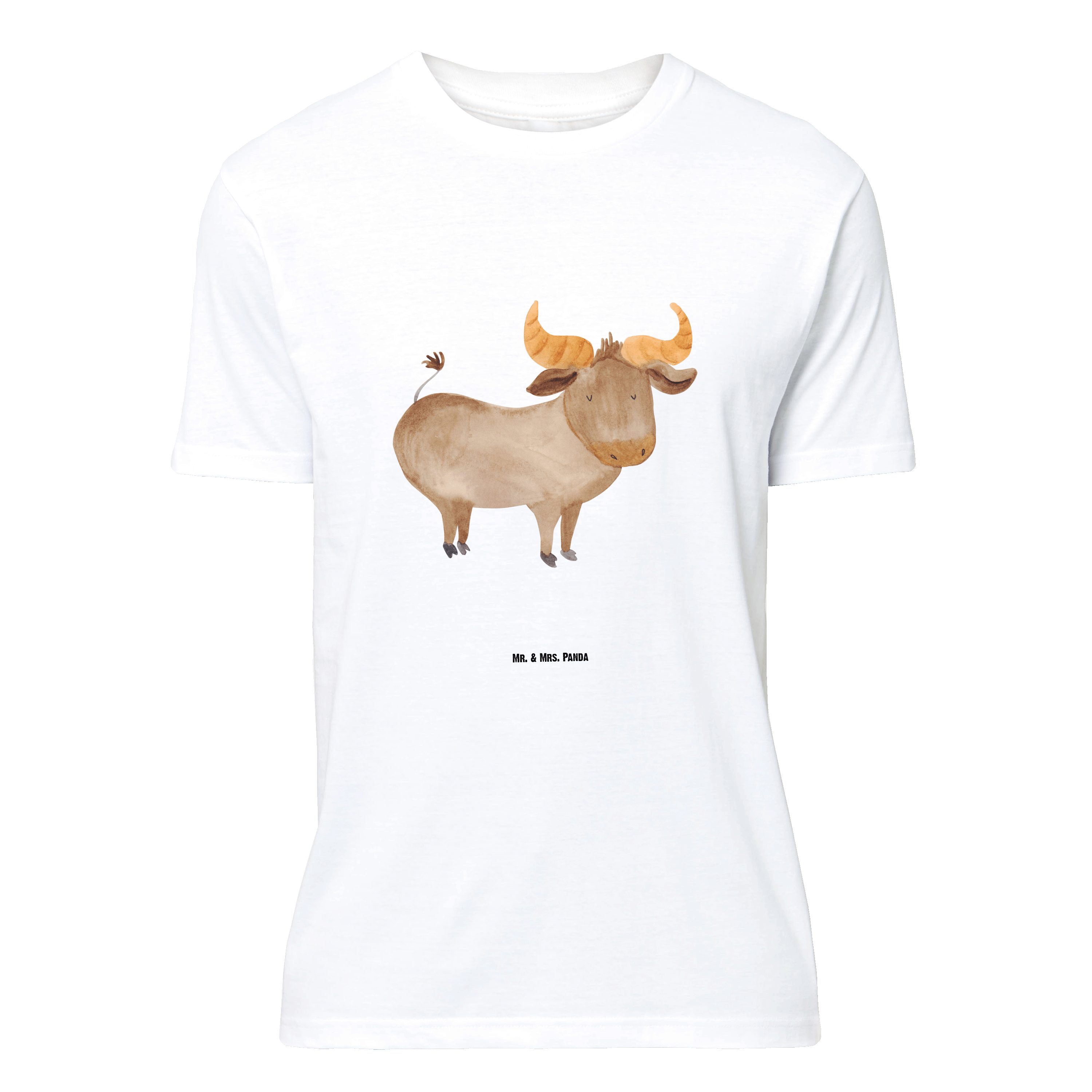 Mr. & Mrs. Panda T-Shirt Sternzeichen Stier, Размер XL T-Shirt, Weiß, Tshirt, Junggesellenabsch (Packung, 1-tlg) Junggesellenabschied Sprüche Tshirt