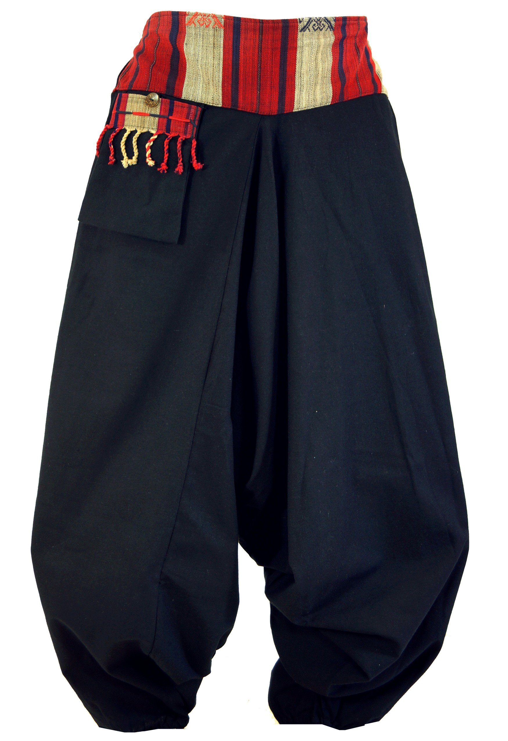 Guru-Shop Relaxhose Haremshose, Thai Pluderhose, Goahose mit.. Ethno Style, alternative Bekleidung