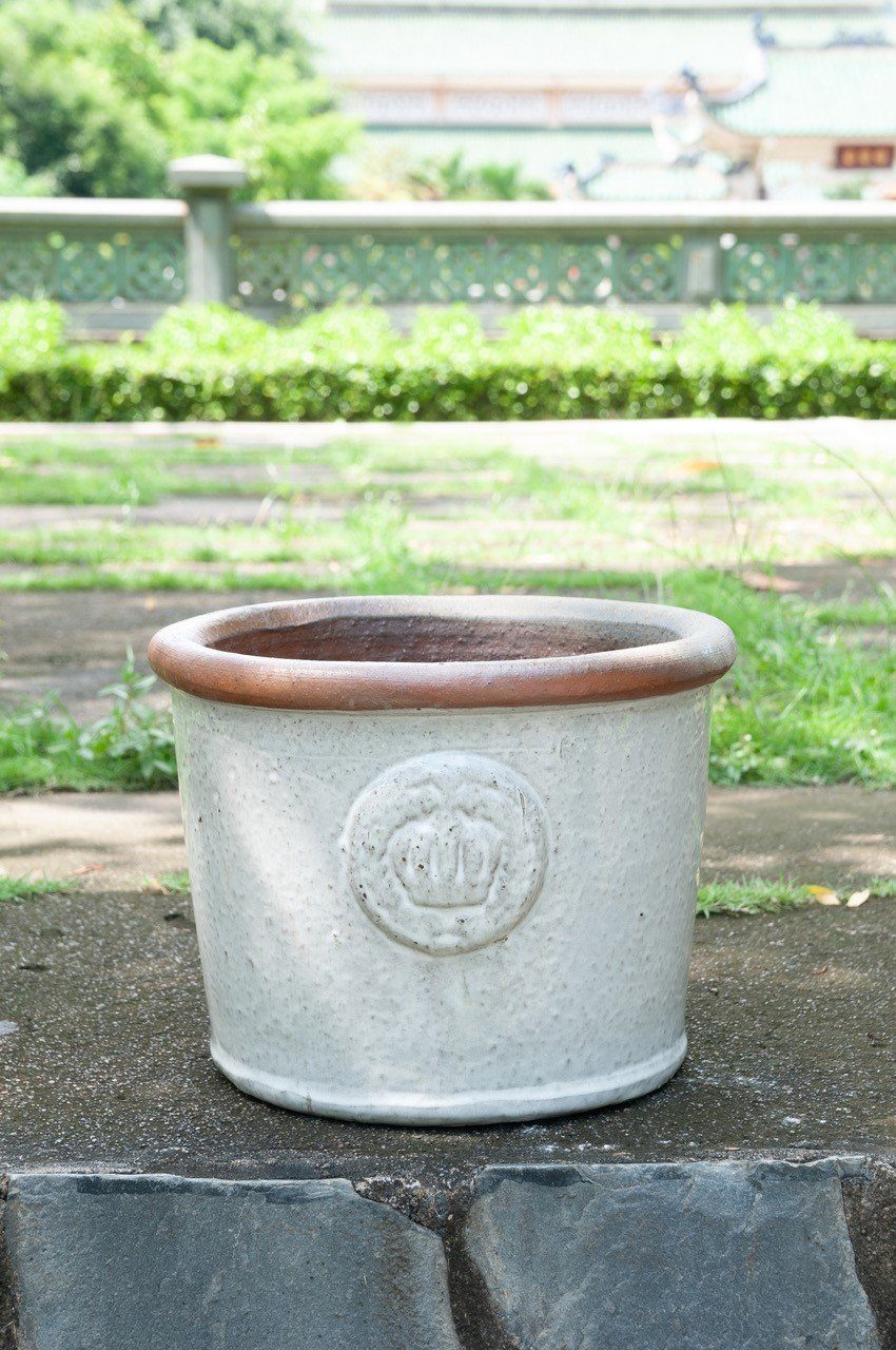 Teramico Pflanzkübel Keramik Frostfest 100% Grau Blumentopf I" 45x34cm Weiß, "Provence