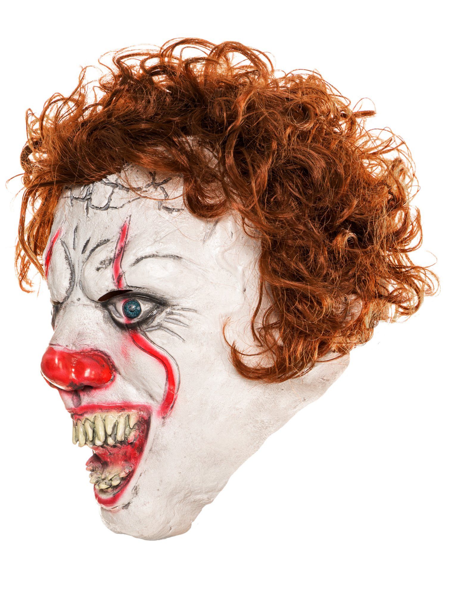 Metamorph Verkleidungsmaske Horrorclown Maske - für Karneval Faschingskostüm, Fieser Killerclown mit hypnotischem Blick