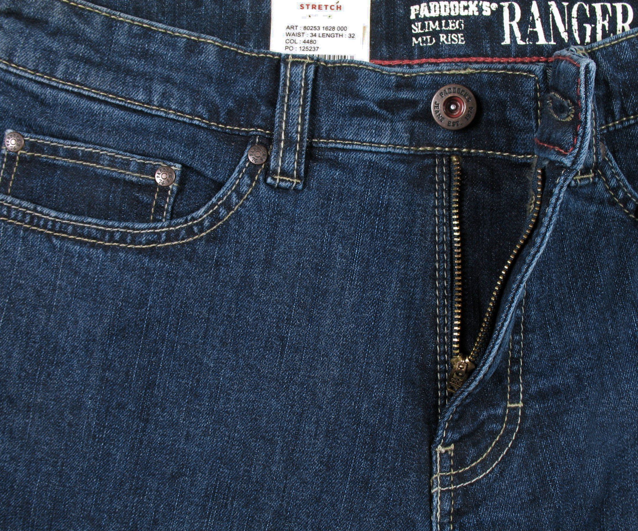 dark blue Denim Ranger Ospig stone Paddock's 4480 Stretch 5-Pocket-Jeans