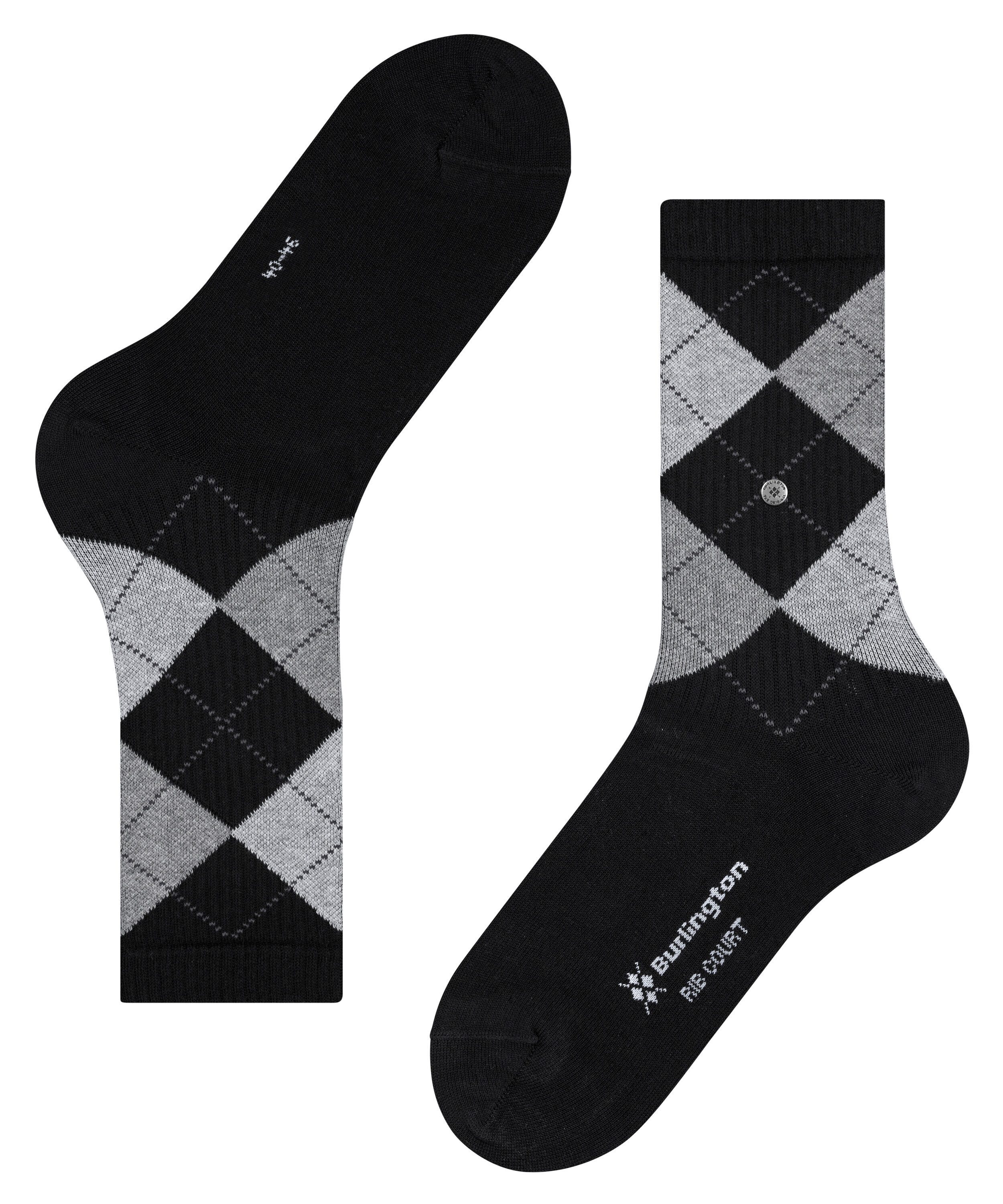Burlington Socken Rib Court Einheitsgröße 40-46, Argyle-Muster, feine Rippenstruktur – Bild 5 von 5