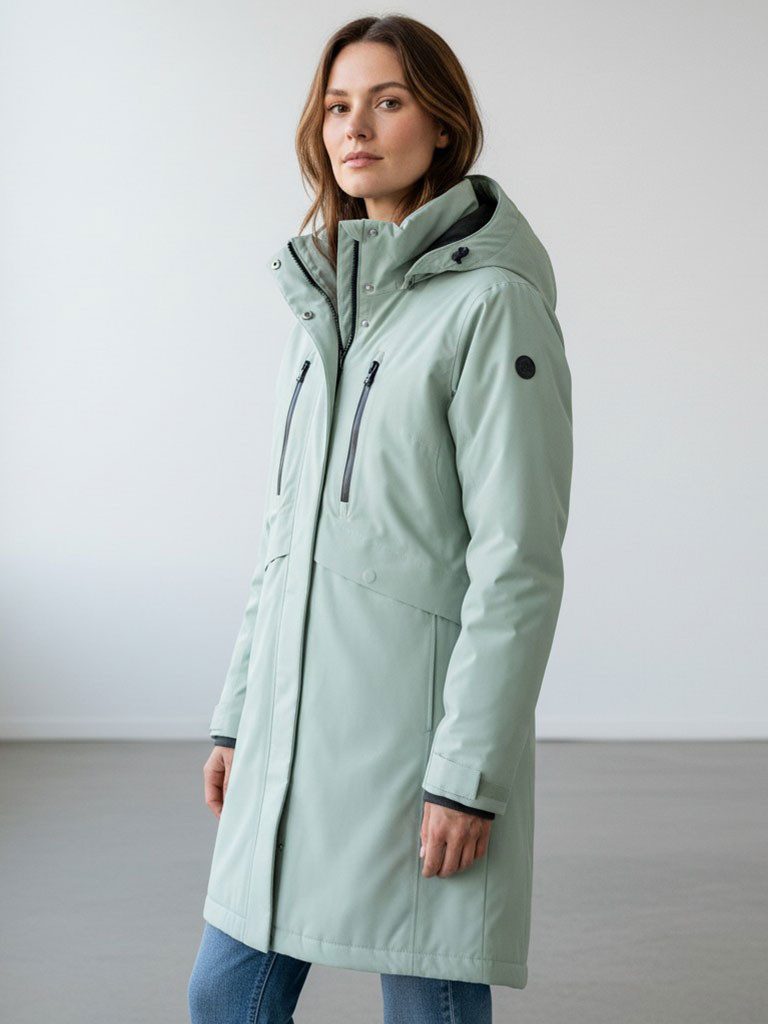 Blue Wave Funktionsmantel Damen Funktionsjacke Marie mit abnehmbarer Kapuze - Mantel Wasserdicht