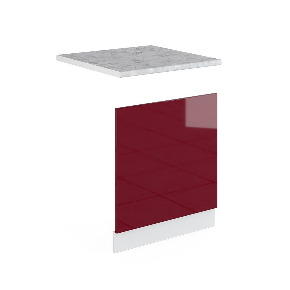 Vicco Frontblende R-Line, Rot Hochglanz/Weiß, 60 cm ohne Arbeitsplatte