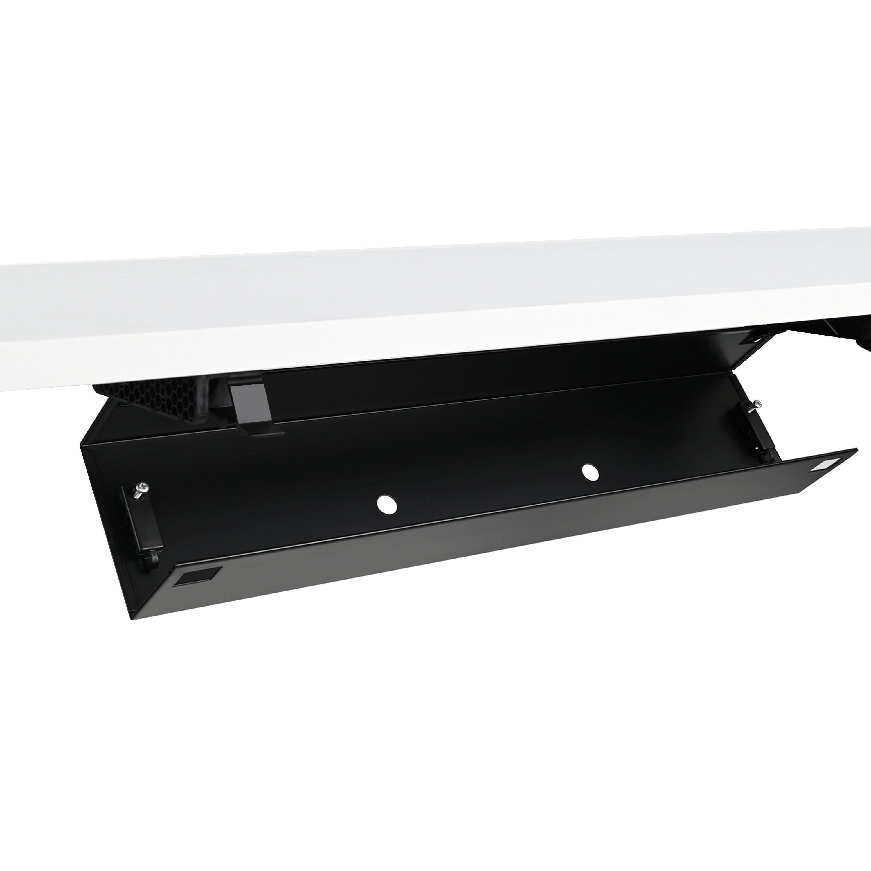 boho office® Kabelkanal, Kabelwanne 57 cm in schwarz, beidseitig klappbar mit viel Stauraum