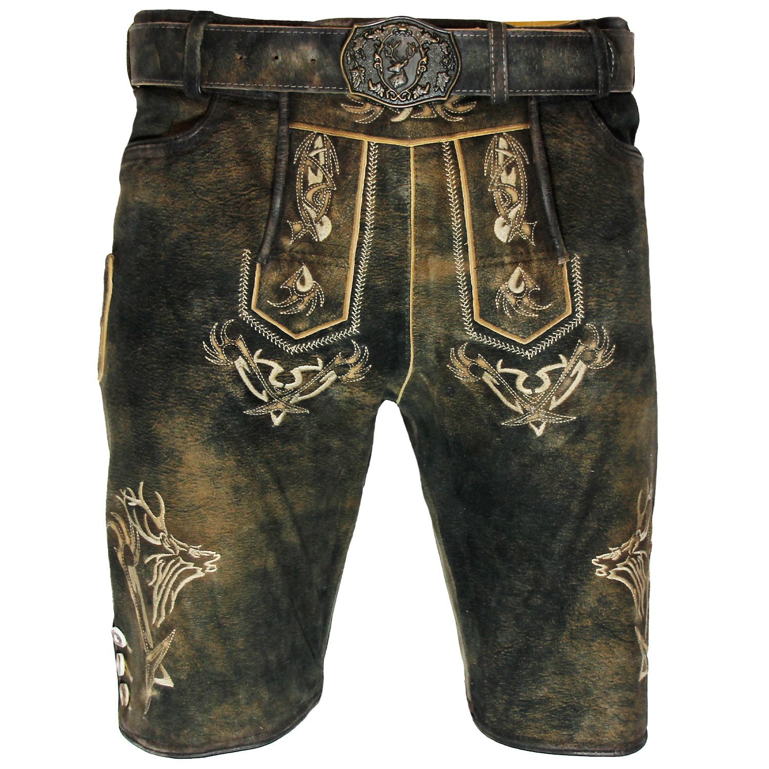 Maddox Trachtenlederhose MADDOX Kurze Herren Lederhose 'Felixsee' mit Gürte günstig online kaufen