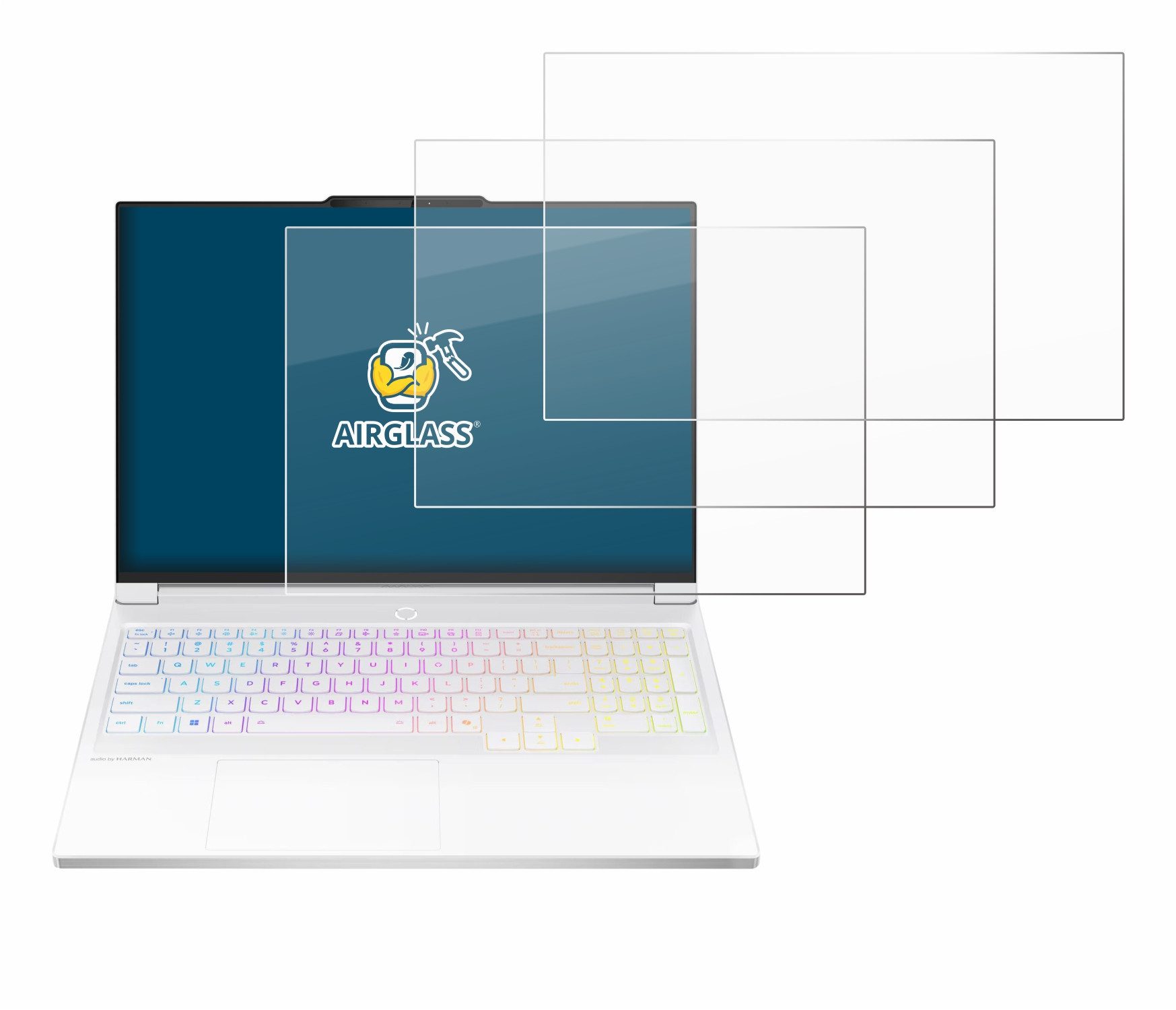 BROTECT Displayschutzglas Folie für Lenovo Legion 7i Gen 10 16", 3 Stück, Schutzfolie Glas Panzer Display Schutz klar