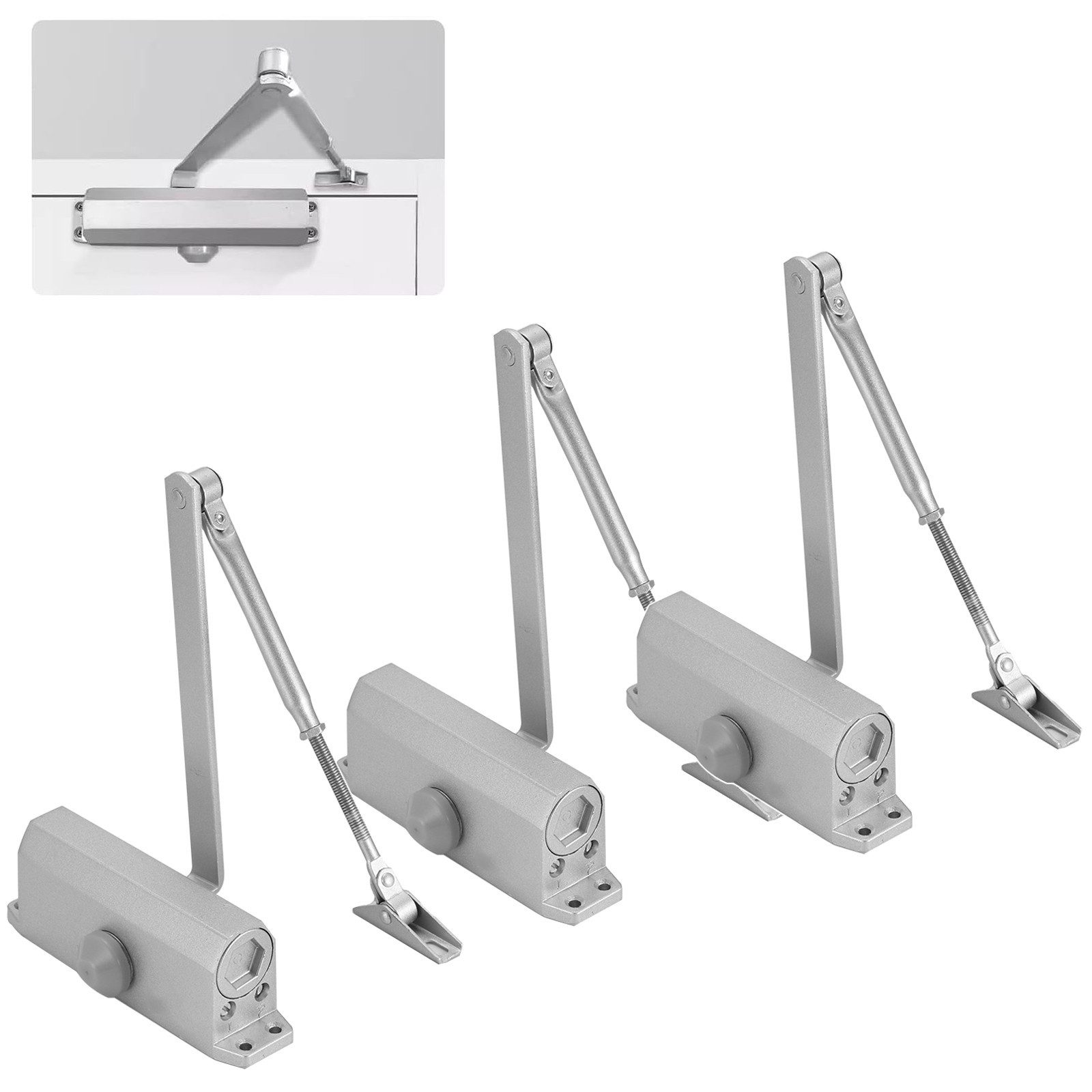 BlingBin Türschließer Automatischer Einstellbarer Hydraulischer Türschließer, 3pcs, mit Gestänge, (3-tlg., 3pcs), Torschließer 25-45 Kg