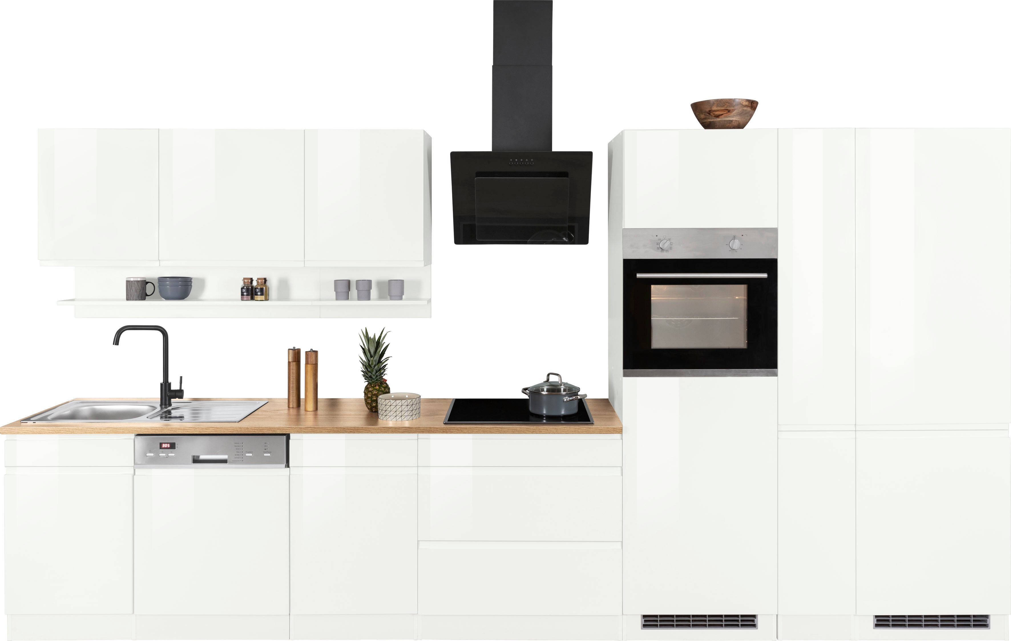 KOCHSTATION Küchenzeile KS-Virginia, Breite 390 cm, ohne E-Geräte