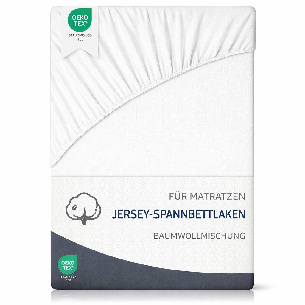 PTY HOME Spannbettlaken Premium Spannbettlaken Baumwollmischung für Boxspringbett und Topper, Gummizug: Rundum, (1 Stück), PREMIUM atmungsaktiv, hautfreundlich, elastische Spannbettlaken