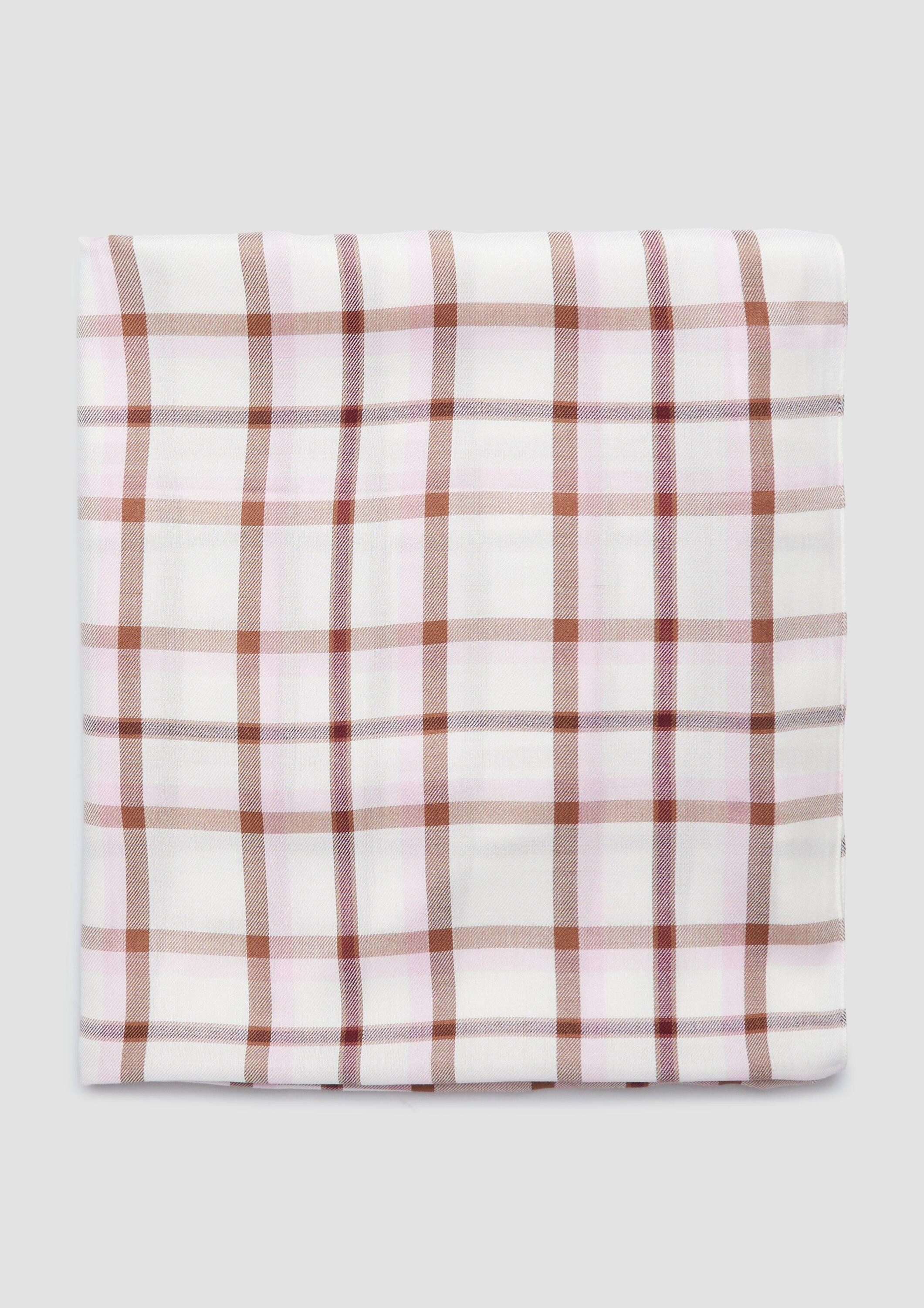 s.Oliver Loop Snood, Karierter Loop-Schal aus Viskose-Modal-Mix