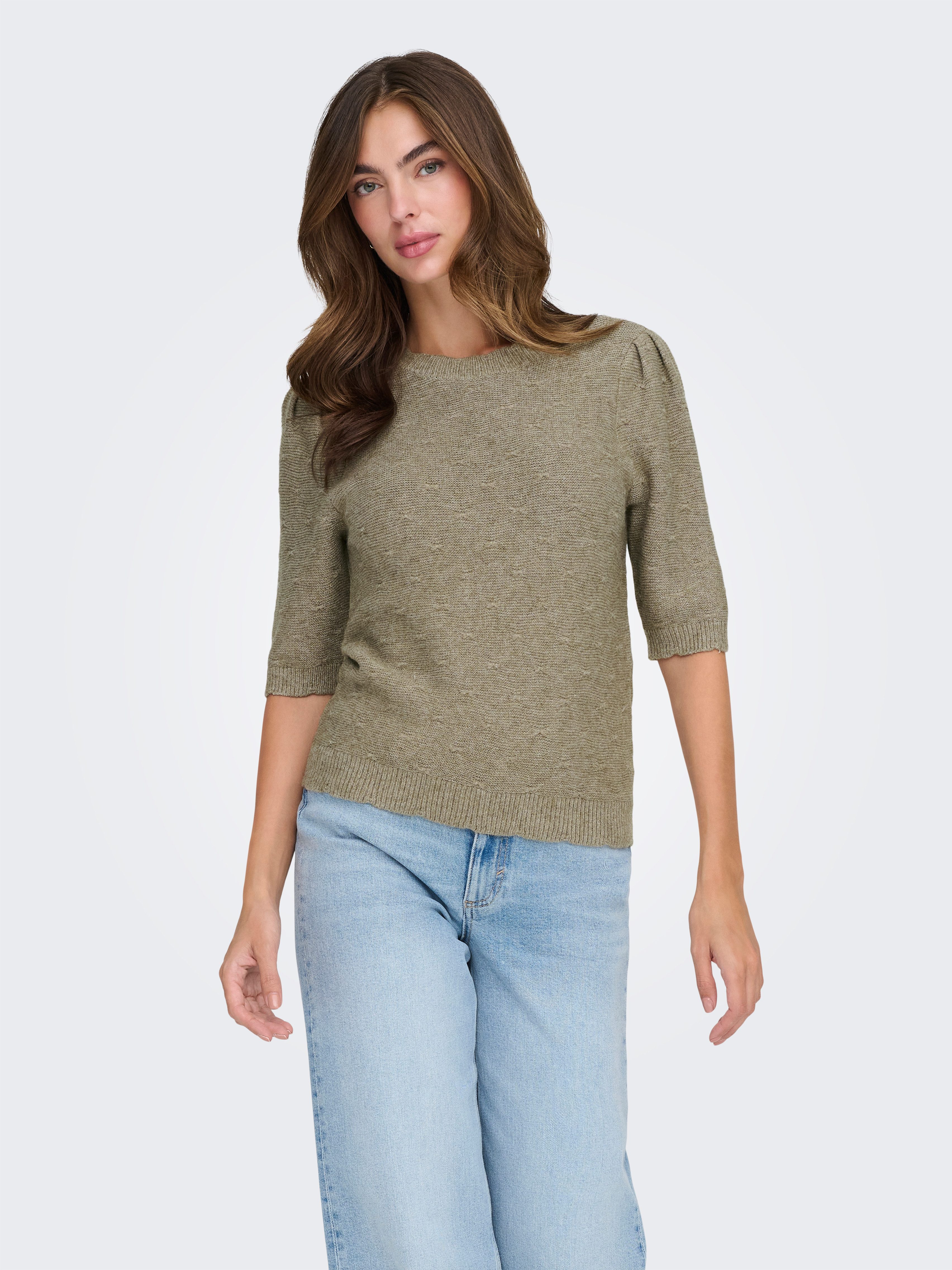 ONLY Strickpullover ONLKATIA SS STRUCTURE O-NECK günstig online kaufen