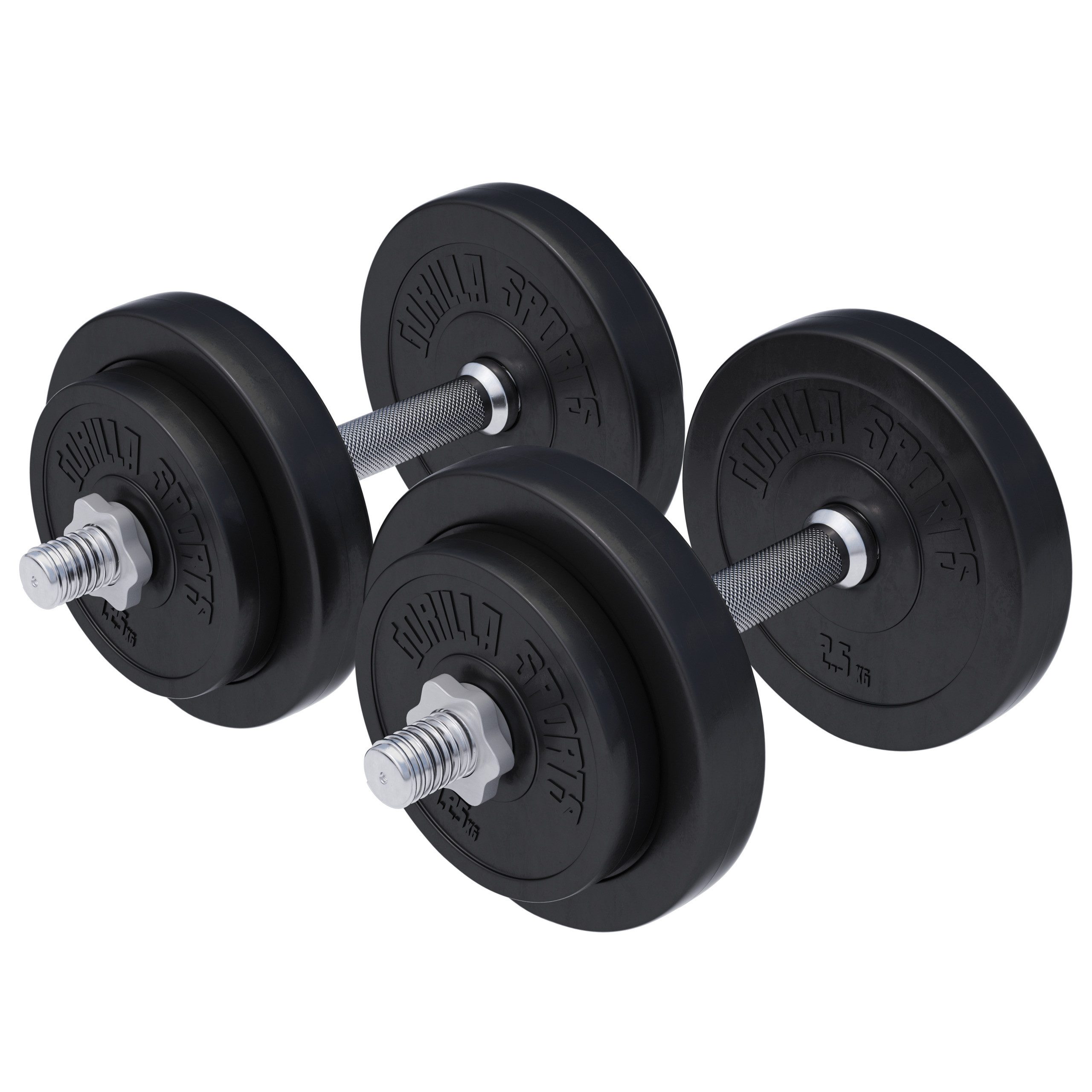 GORILLA SPORTS Kurzhantel Kurzhanteln - Verstellbare Hanteln, Standard / Gripper, Kurzhantelset, (20 kg / 30 kg Gesamtgewicht)