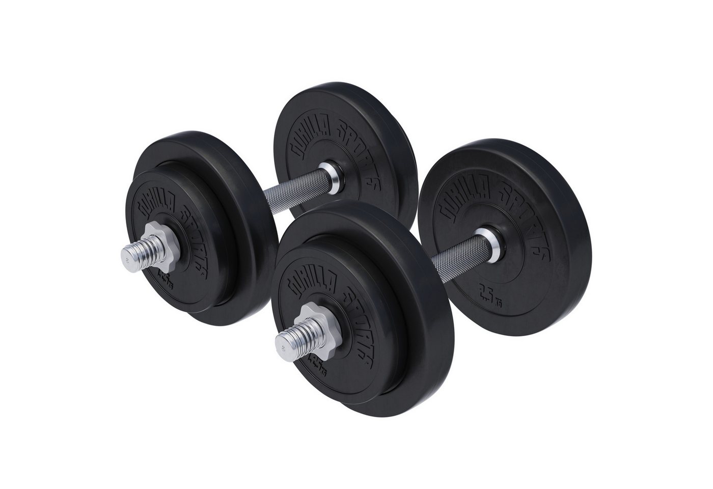 GORILLA SPORTS Kurzhantel Kurzhanteln - Verstellbare Hanteln, Standard / Gripper, Kurzhantelset, (20 kg / 30 kg Gesamtgewicht)