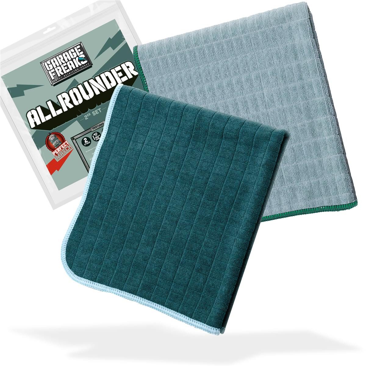Garage Freaks Garage Freaks - 2er Pack - ALLROUNDER - 40x40cm, 380 GSM Mikrofasertuch (80% Polyester, 20% Polyamide, 40x40 cm, 2-tlg., 2er Pack, allrounder, 380GSM)