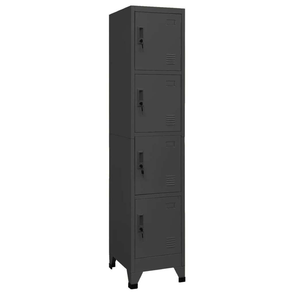 vidaXL Fächerschrank Schließfachschrank Anthrazit 38x45x180 cm Stahl (1-St)