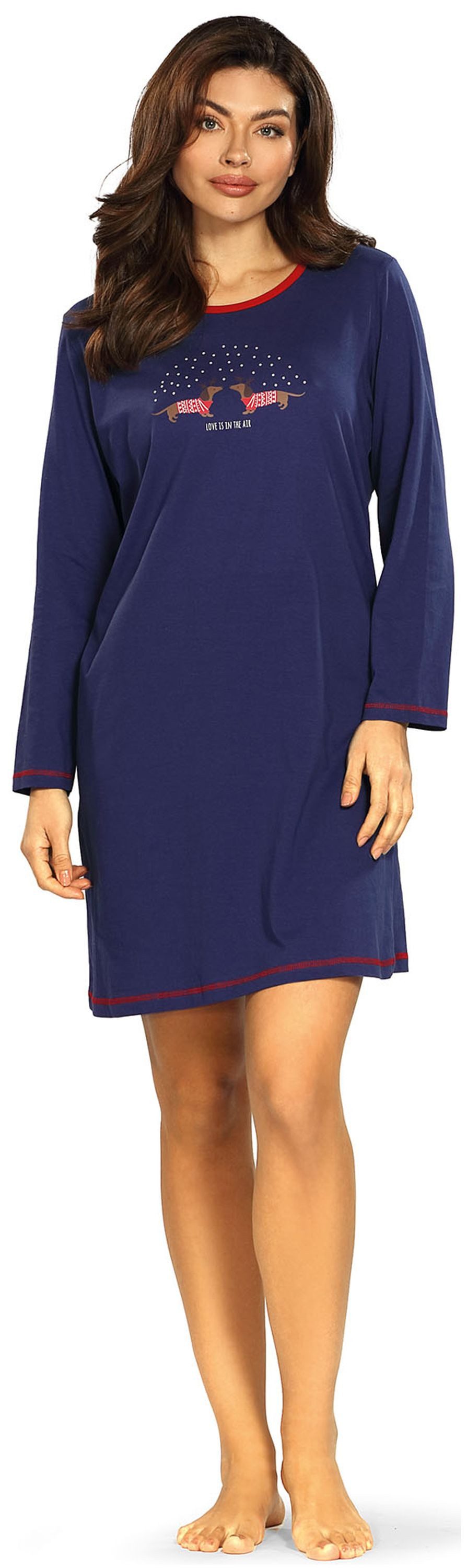 comtessa Nachthemd Cosy Winter (Set, 1-tlg., 1-teilig) Damen Sleepshirt ca.95cm lang Langarm Baumwolle auch große Größen