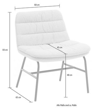 Home affaire Polsterstuhl Peter (Set, 2 St), moderner Stuhl mit breiter und tiefer Sitzfläche