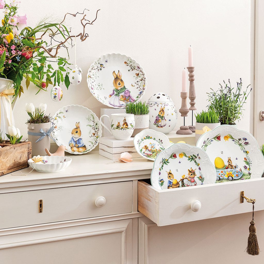 Villeroy & Boch Servierschale Spring Fantasy, Porzellan, mikrowellensicher, Bunt, Max, Frühling, H: 4.5cm