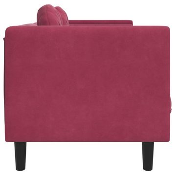 vidaXL Sofa Sofa mit Kissen 2-Sitzer Weinrot Samt