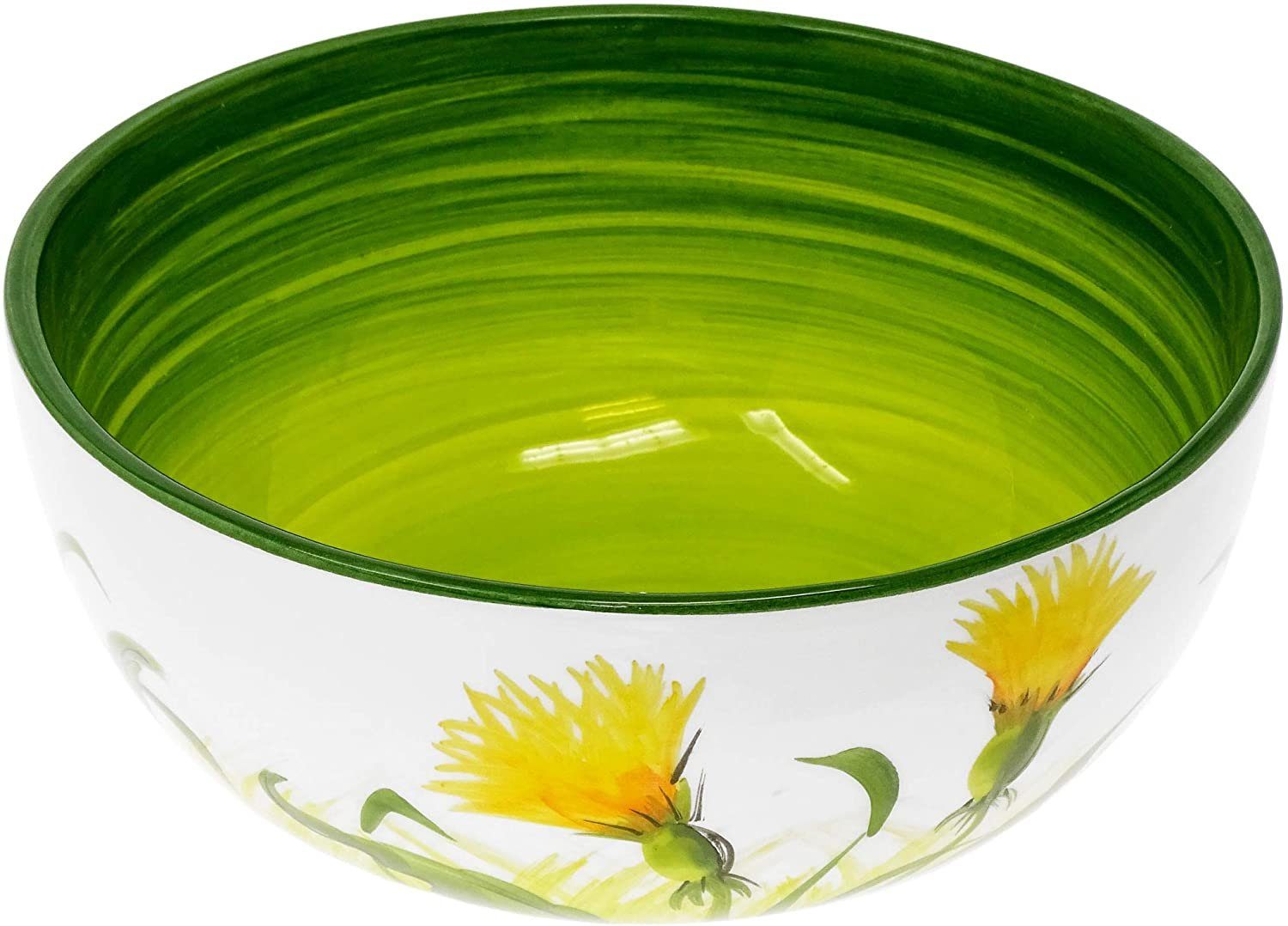 Lashuma Salatschüssel Pusteblume, Keramik, (1-tlg), Runde Deko Schüssel handgemacht 22 cm Ø