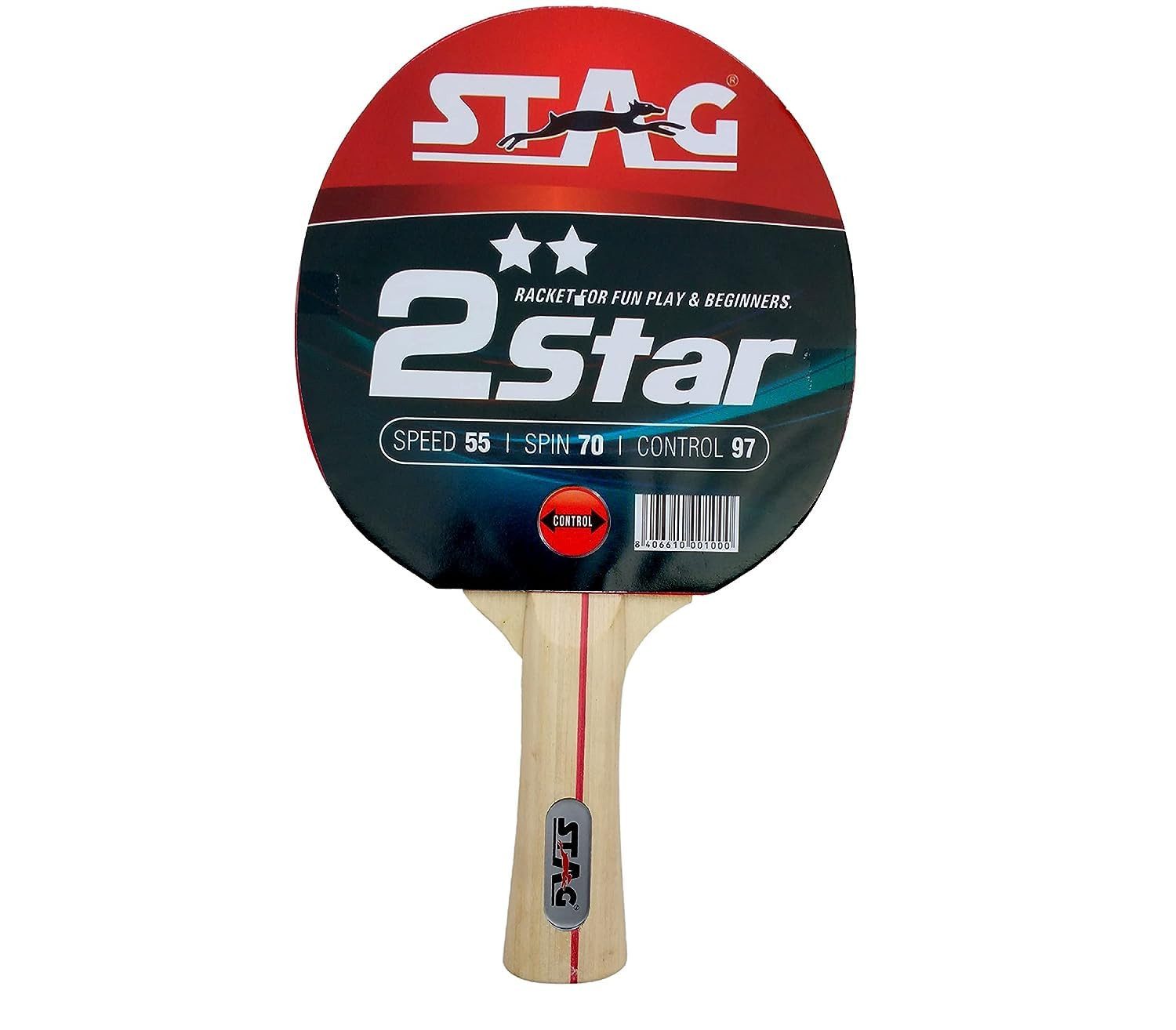STAG ICONIC PRIVATE LIMITED Tischtennisschläger 2Star Für Männer und Jungen, Geeignet für Offensive und Defensive (Starker Halt), Geeignet für Offensive und Defensive
