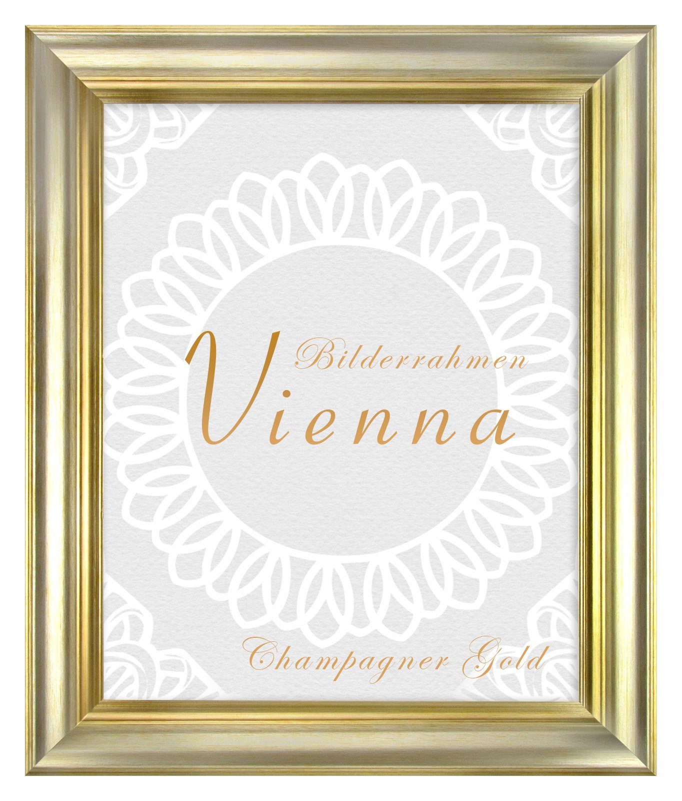 BIRAPA Einzelrahmen Bilderrahmen Vienna, (1 Stück), 20x20 cm, Champagner Gold, Holz