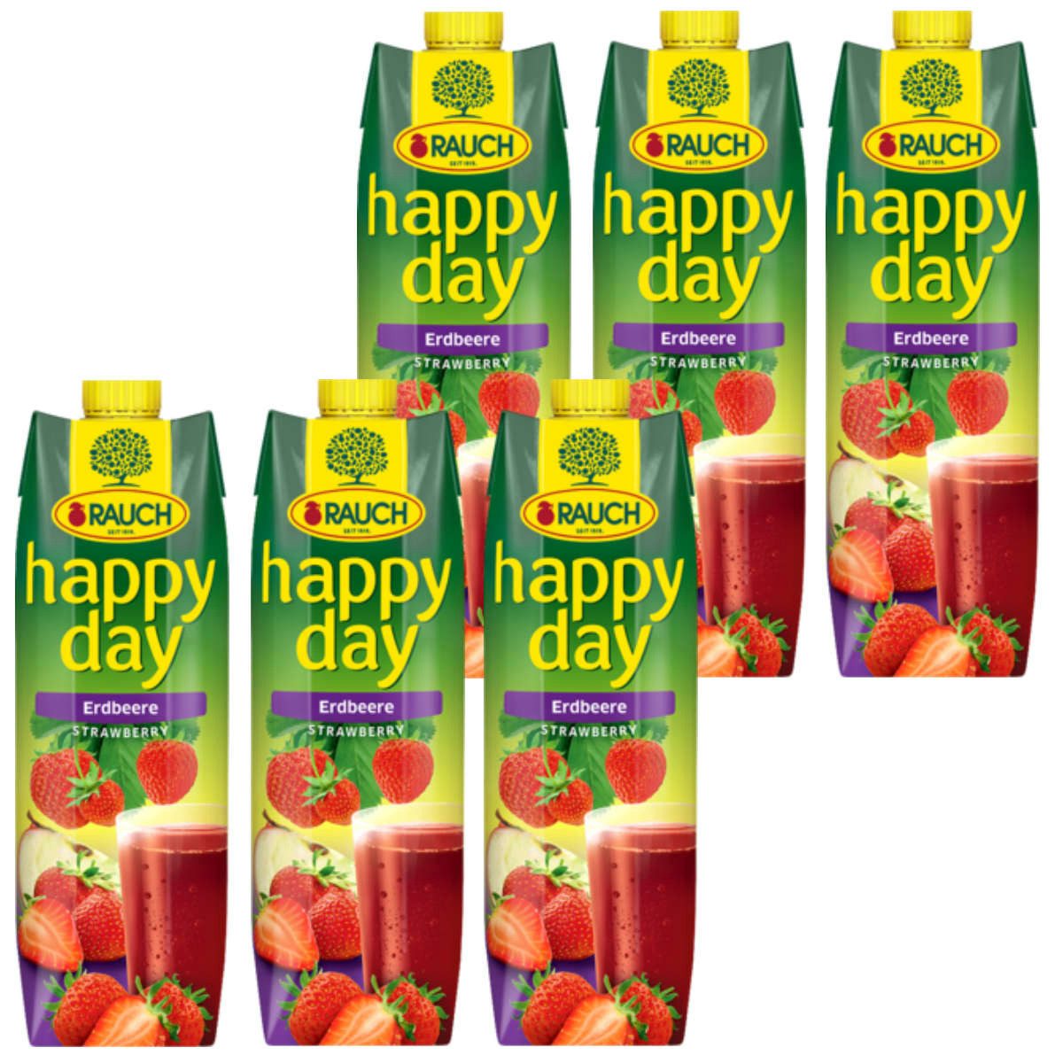 Rauch Fruchtsäfte Saft, Rauch Happy Day Erdbeernektar Strawberry Nektar 1000g 6er Pack