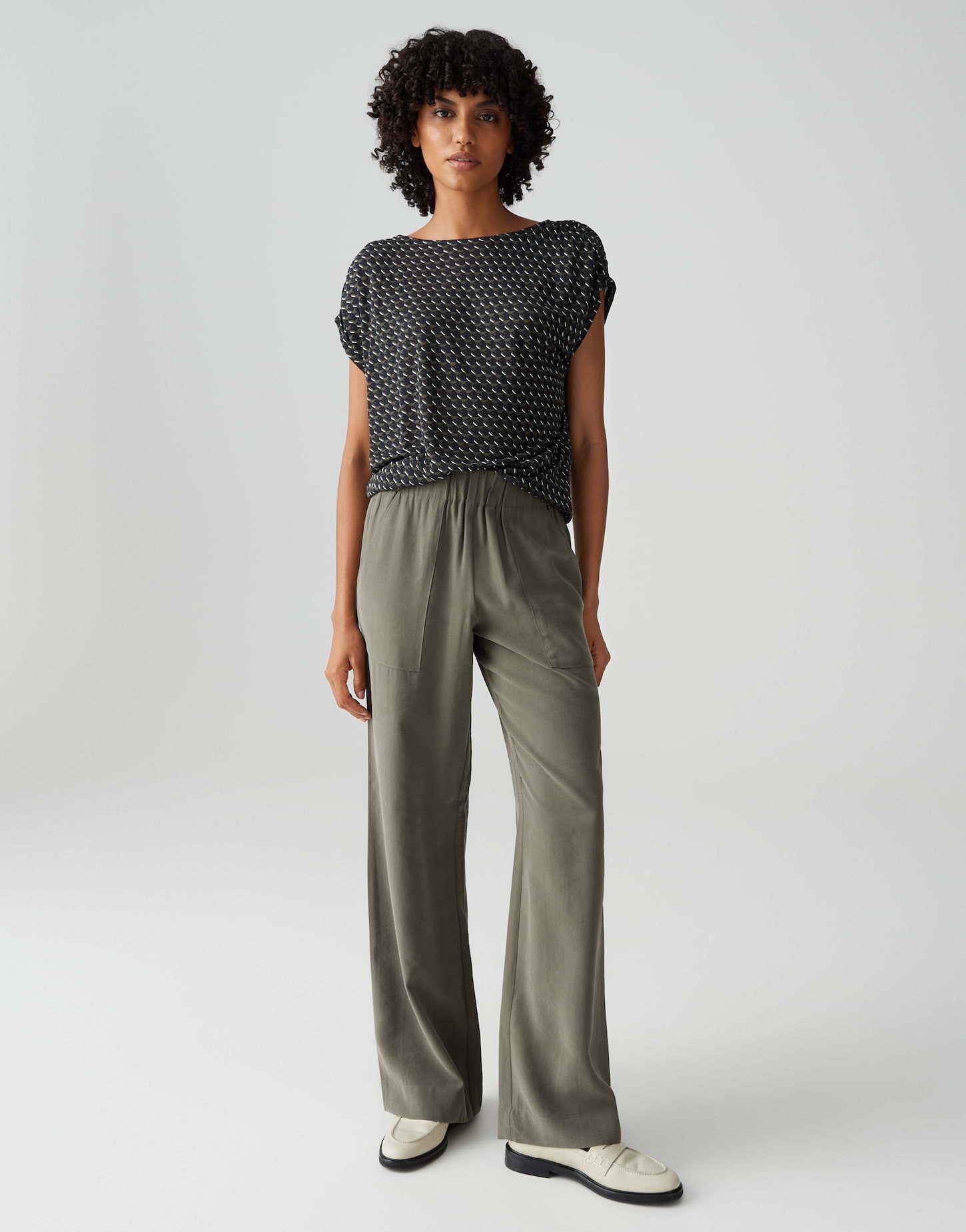 OPUS Print-Shirt SEKADI MINIMAL aus fließender Viskose